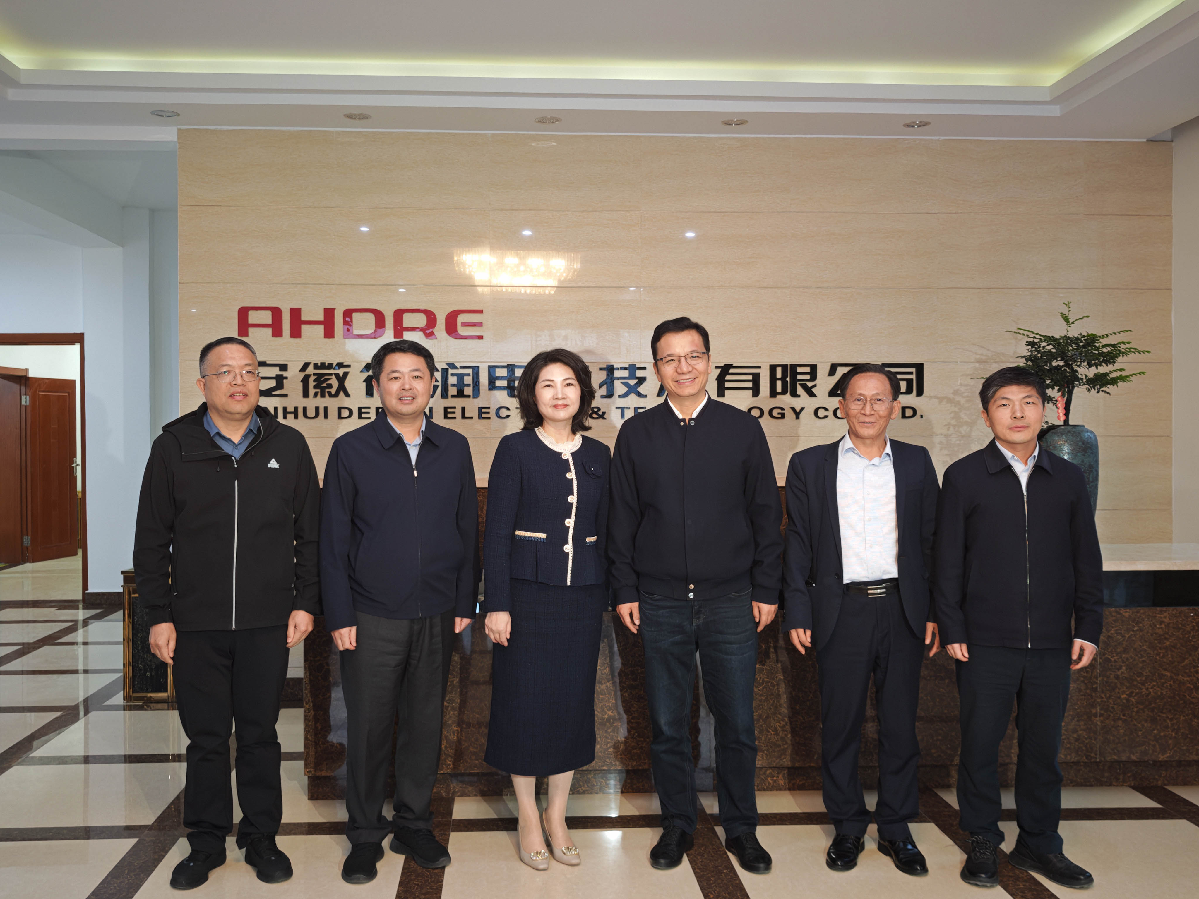 长丰县县委书记李孝鸿莅临得润电气走访调研 合影